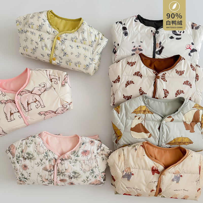 90 White Duck down Type a Infant and Toddler Winter Light down Jacket Long-Sleeved School Uniform with Kidsren's down Jacket Liner