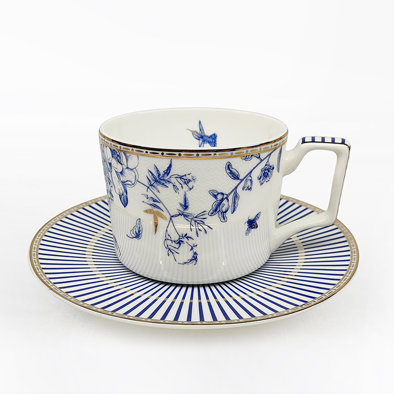 Floris European Accessible Luxury Bone China Afternoon Tea Tea Set Ceramic Gift Coffee Cup and Saucer Mug Western Dinner Plate