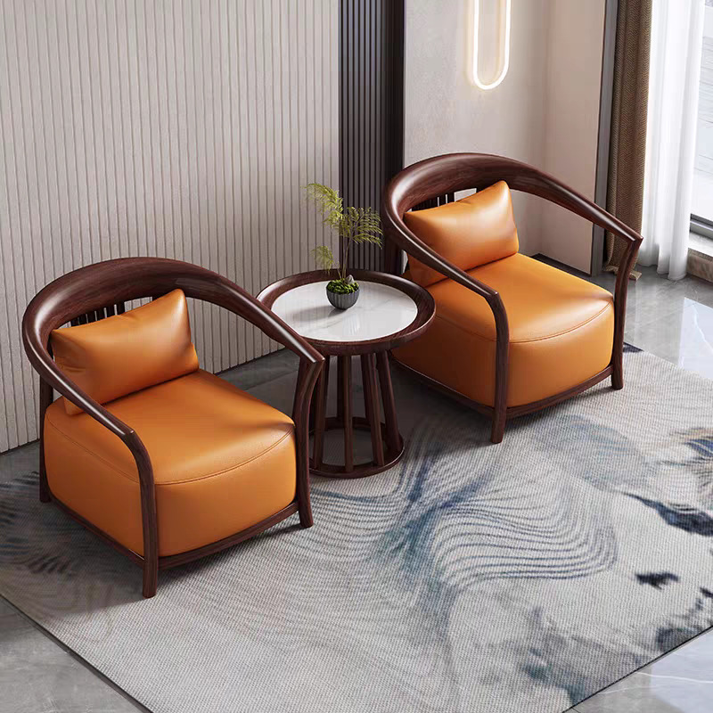 New Chinese Style Ebony Wood Leisure Chair, Armchair, Three-Piece Set, Large Living Room Solid Wood Sofa Chair, Balcony Chair, Reception Chair