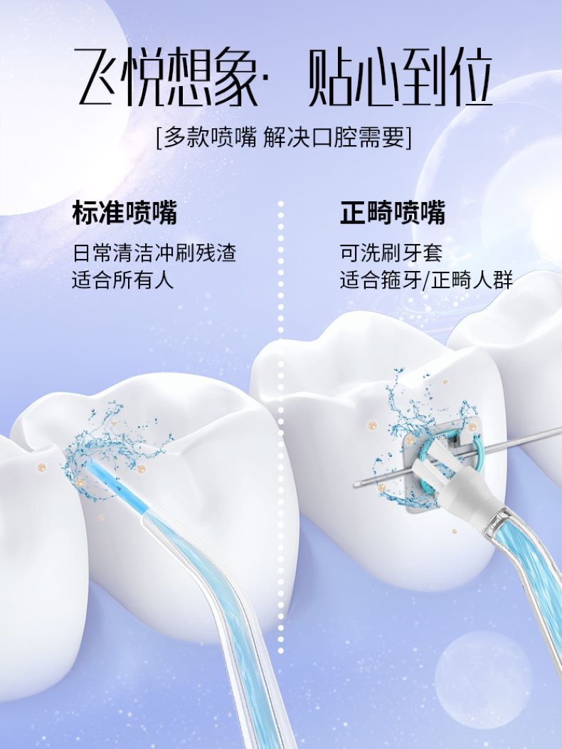 Dental irrigator Replacement Nozzle Dental irrigator Replacement Nozzle Water Dental Floss Standard Orthodontic Dental Plaque 4 Sprinkler Accessories