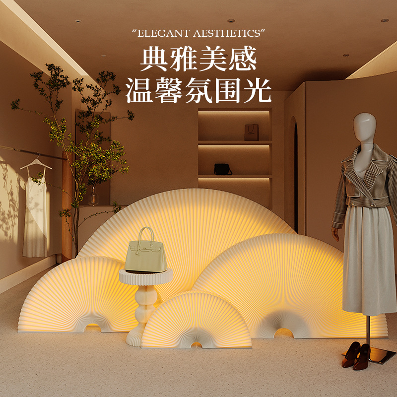 Eighteen paper decorative paper fan store ornaments folding photography background shooting ancient style floor ornaments luminous fan