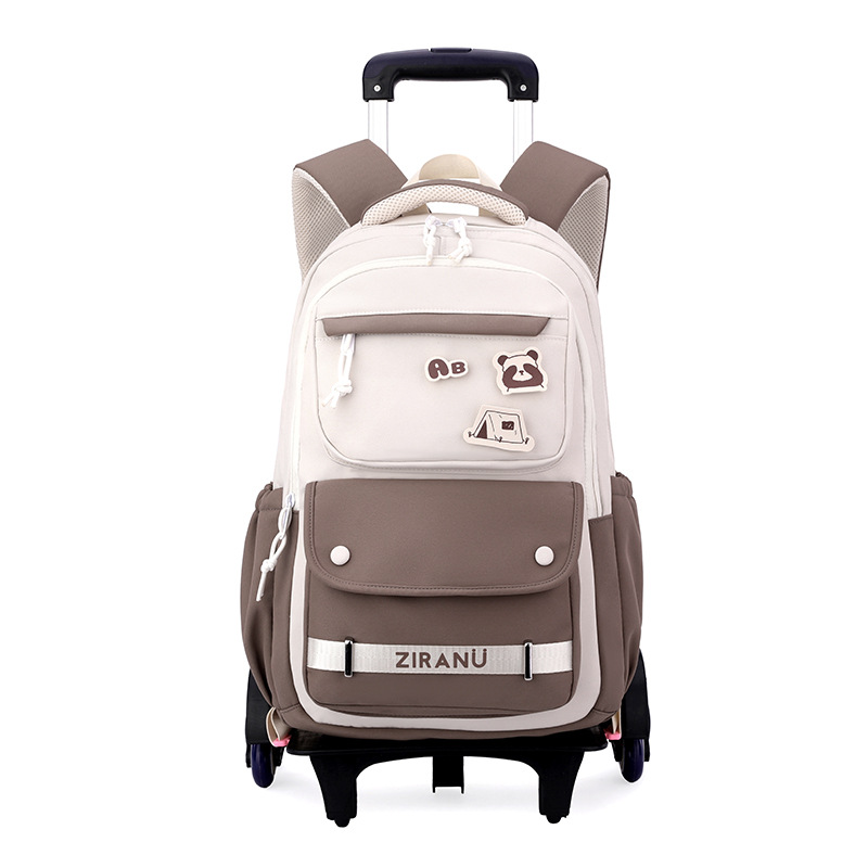 Natural Fish Trolley Schoolbag Can Back Dual-purpose Six-wheel Stair Climbing Junior High School Student Schoolbag Large Capacity Senior high school Backpack