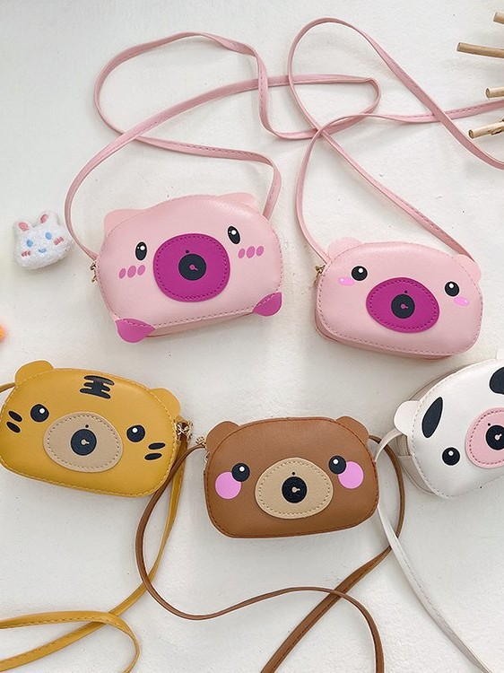 New Cartoon Bag Puppy Fashion Kidsren's Shoulder Crossbody Snack Bag Pu Cartoon Cute Small Bag Girl Bag