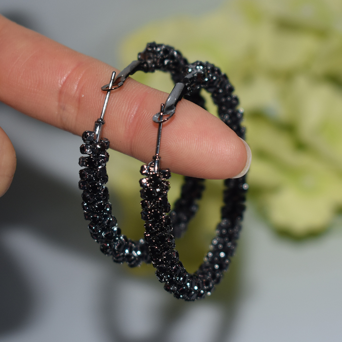 Модные европейские и американские преувеличенные полные алмазные серьги-кольца для женщин, стильные, легкие, роскошные, универсальные