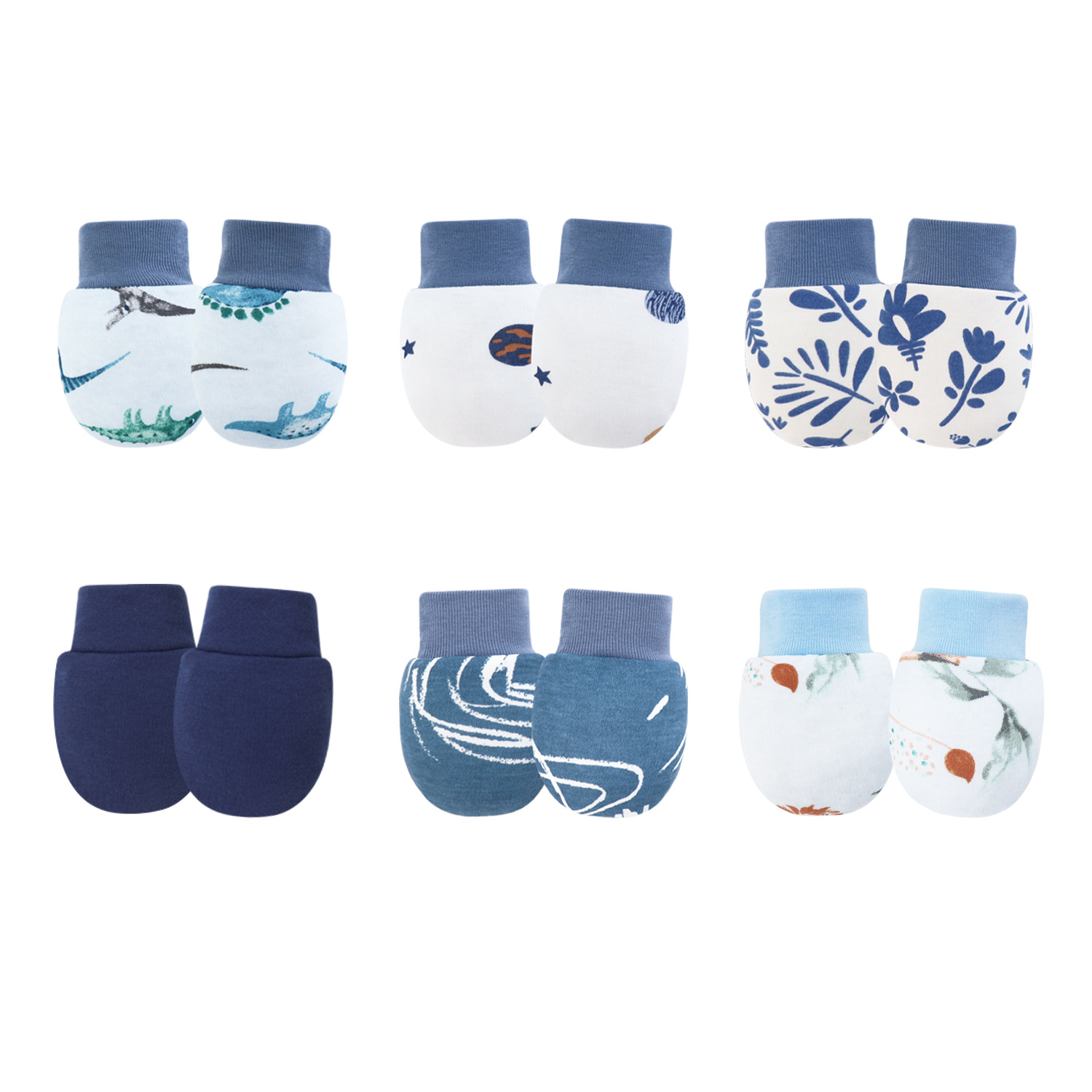 Spring, summer, autumn and winter baby anti-scratch face gloves newborn baby cotton cartoon gloves warm single layer gloves