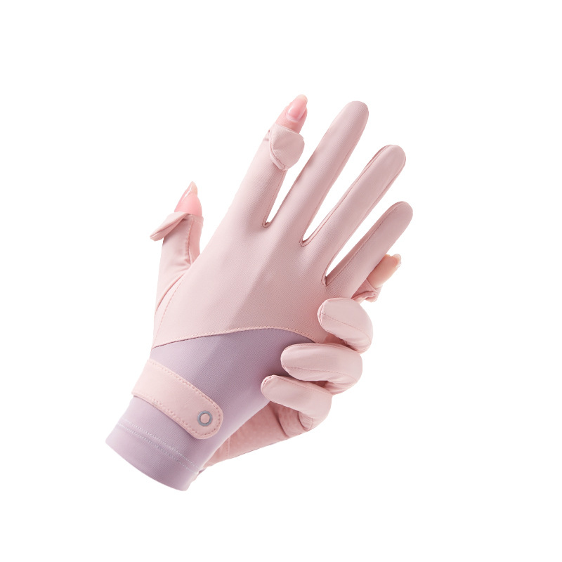 Yazhisen Sunscreen Gloves Women's Thin Summer Ice Silk UV-resistant Outdoor Non-slip Touch Screen Flip Ride Gloves