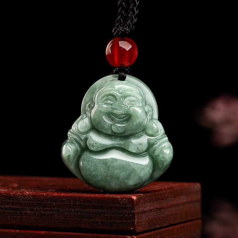 Natural a jadeite bean seed Buddha jade pendant pendant jade pendant jade pendant men's necklace women's four will jade wholesale
