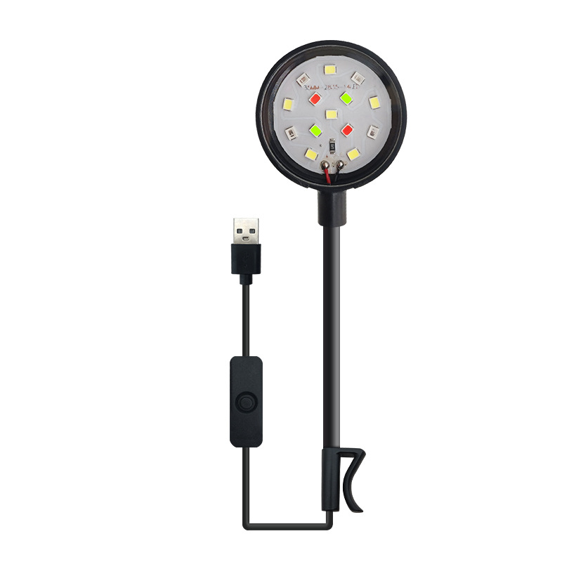 Fish Tank Small Clip Light Mini Ledusb Plug Lighting High Brightness Aquarium Aquatic Plant Lamp Fill Light Translucent Clip Light Us Standard
