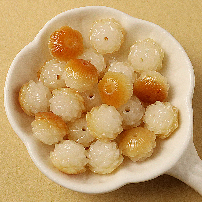 Factory Direct Approval of Natural Bodhi Root Carving Multi-Color Lotus Green Floating Flower Charcoal Roasted Five-Layer Lotus Handmade DIY