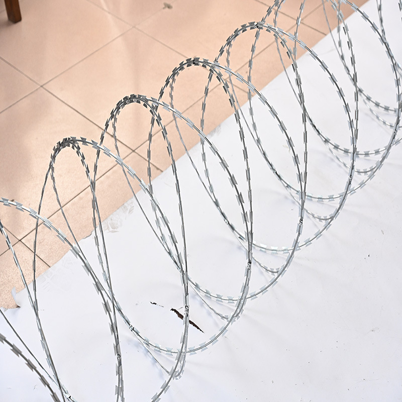 Spiral Snake Belly Knife Barbed Wire for Border Airport Protection Fence Stainless Steel Blade Barbed Wire