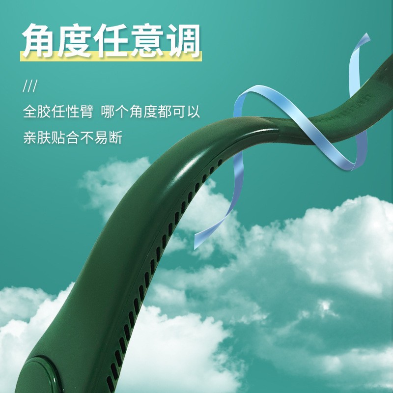 Cross-Border 2025 New Leafless Foldableing Halter Fan Lazy USB Portable Hanging Neck Small Fan