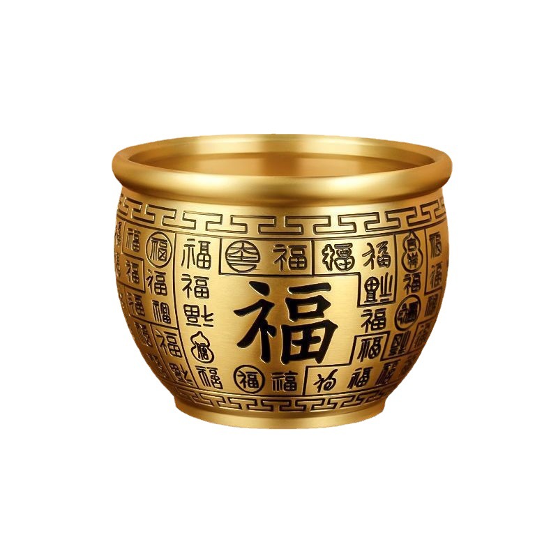Brass Baifu Cylinder Rice Cylinder Cornucopia Ornaments to Attract Wealth Home Decoration Office Fortune Crafts Ornaments Wholesale