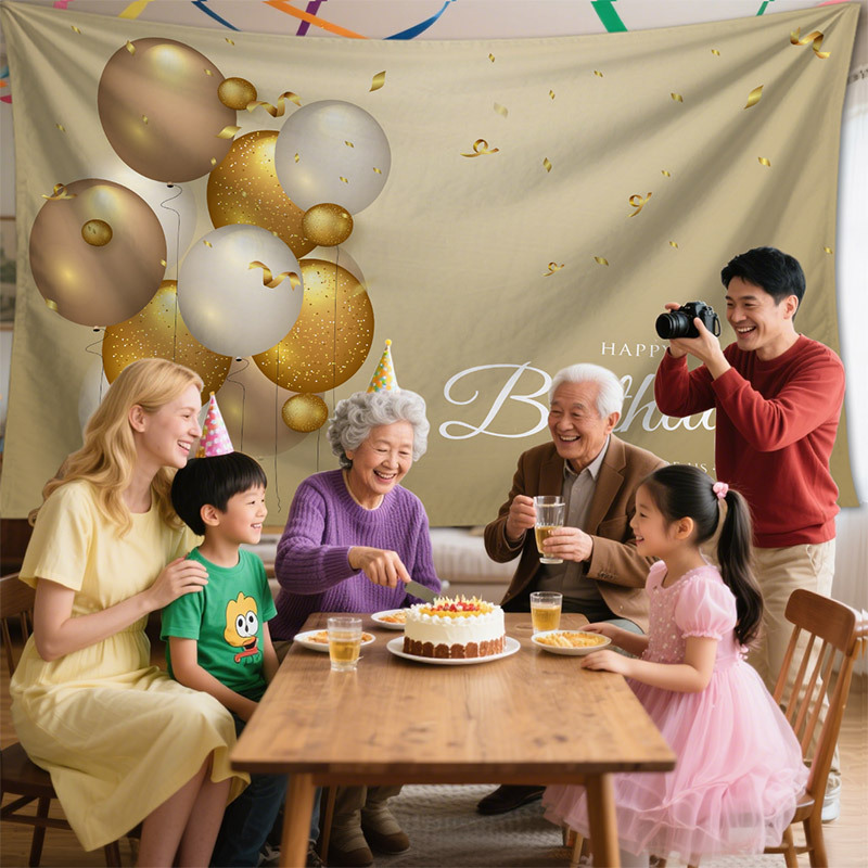 New Cross-Border Birthday Decoration Supplies Background Cloth Party Atmosphere Decoration Hanging Flag Party Romantic Atmosphere Ornaments