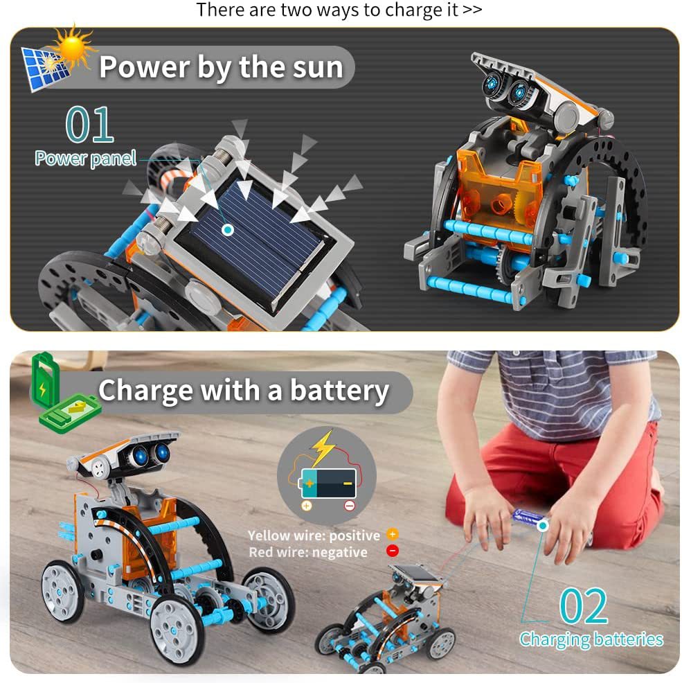 Upgraded DIY Assembled Toys 13-in -1 Self-installed Solar Assembled Toy Car 12-in -1 Intelligent Robot