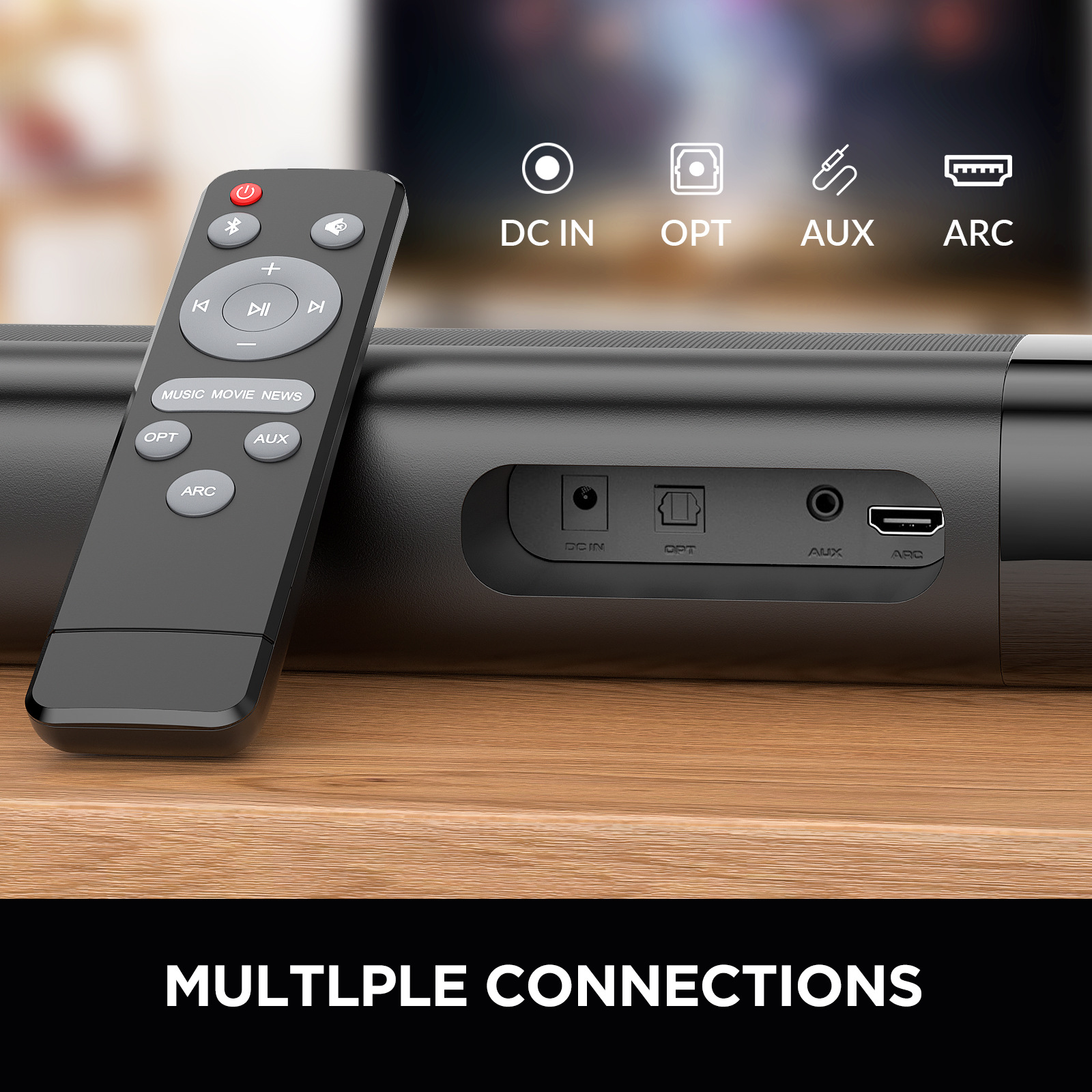 Bar Speaker Tv 80W Bt5.3 Bluetooth Bar Speaker Wired and Wireless Echo Wall Source Factory