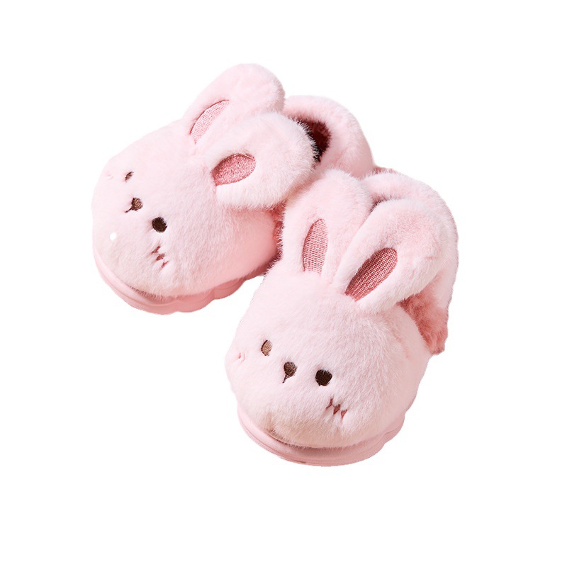 Children's cotton slippers autumn and winter new home indoor warm cartoon boys and girls medium and large Children Baby new bag heel