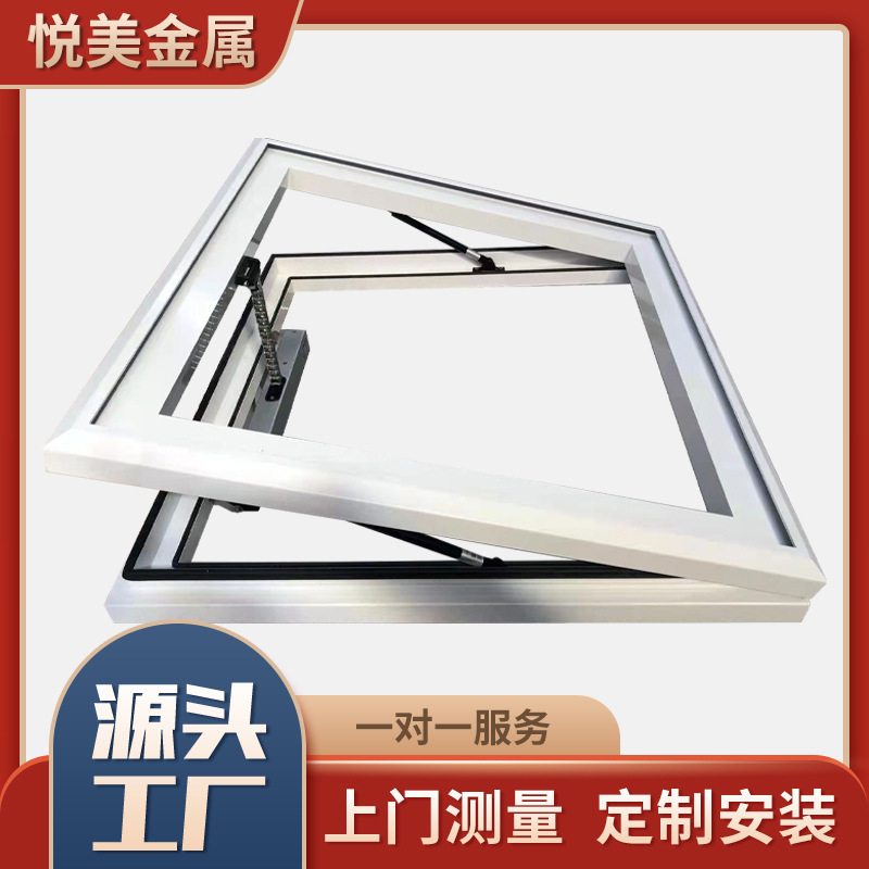 Aluminum Alloy Slanted House Roof Skylight Attic Skylight Glass Ventilation Window Sun Room Basement Breathable Electric Skylight