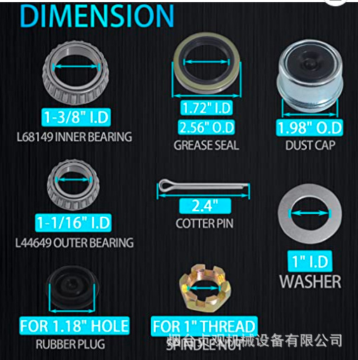 2 Sets 3500 lb Boat Trailer Axle Bearing Kits