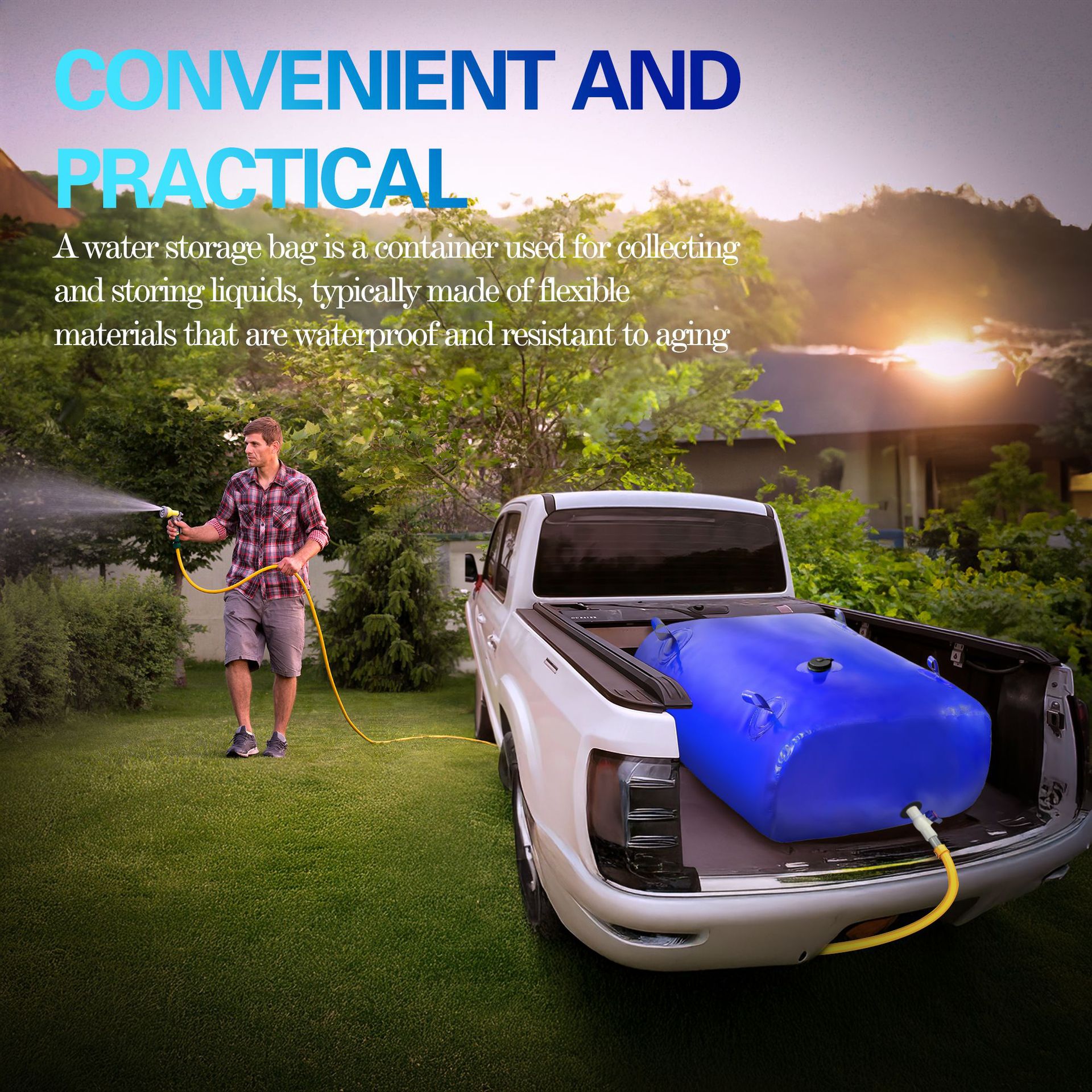 Water bladder vehicle-mounted water bag large capacity outdoor agricultural water storage bag bridge preloading large thickened wear-resistant soft water tank