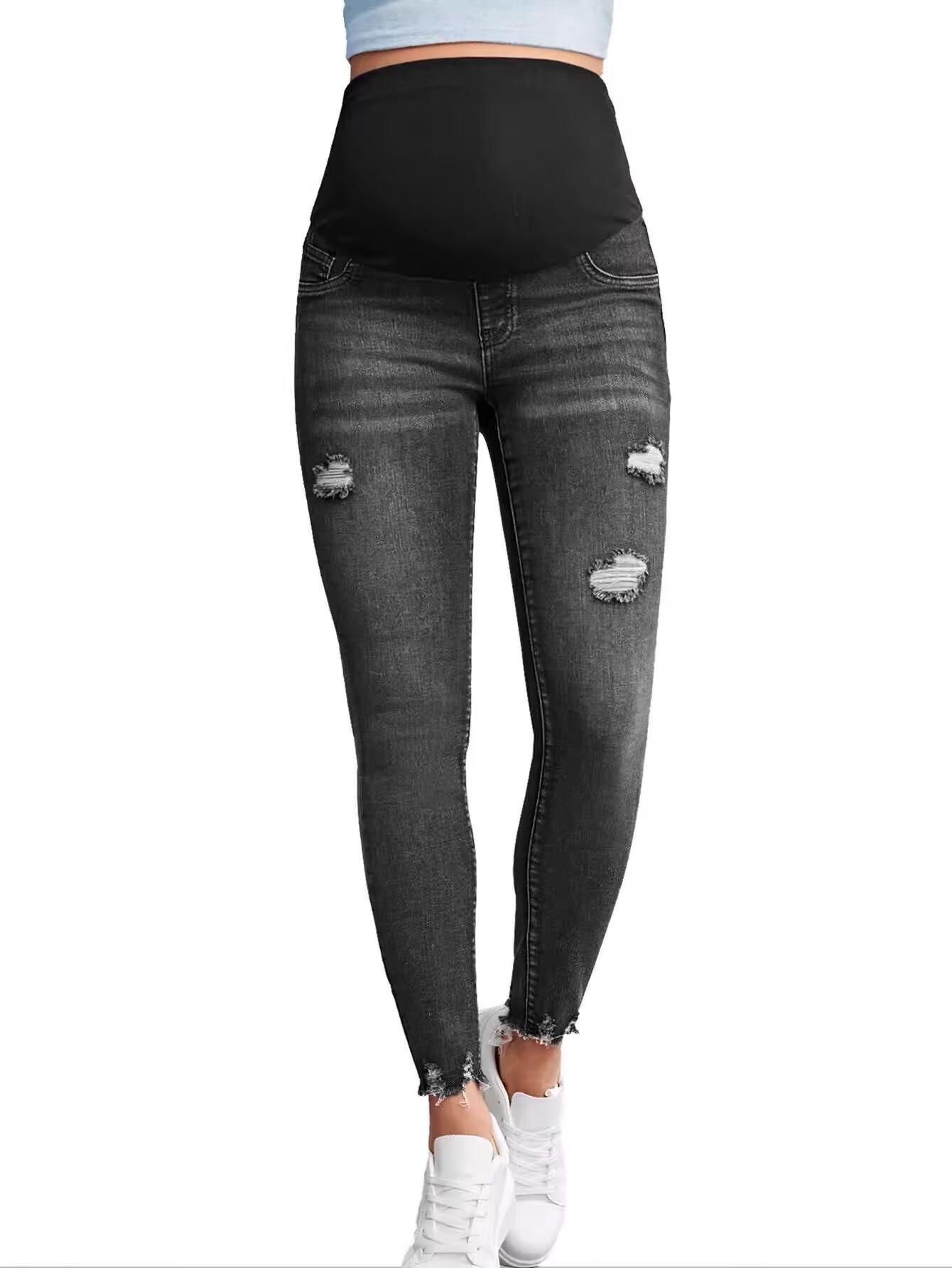 Cross-border Europe and the United States pregnant women's jeans pregnant women's high waist belly lifting hip elastic new foreign trade Amazon 003