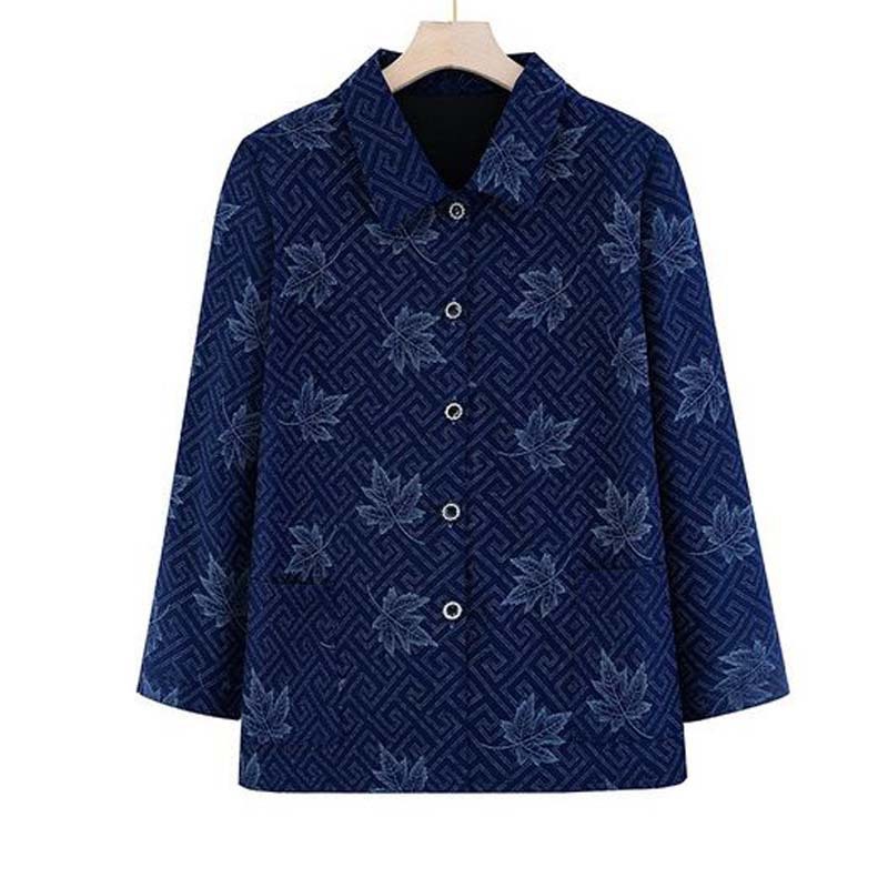 New Fashion Mother Clothes Middle-aged and Elderly Clothes Women's Spring and Autumn Jacket Grandma Coat Old Lady Long Sleeve Autumn Clothes