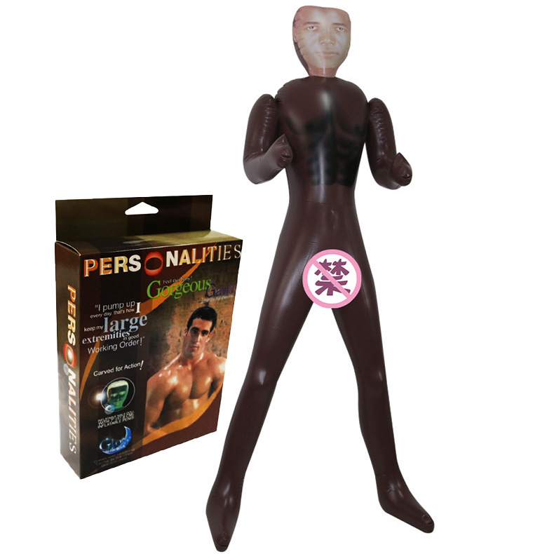 Jun's Inflatable Doll Female Sex Toy Painting Skin Macho Men's Inflatable Doll Male Black Skin Male Pvc
