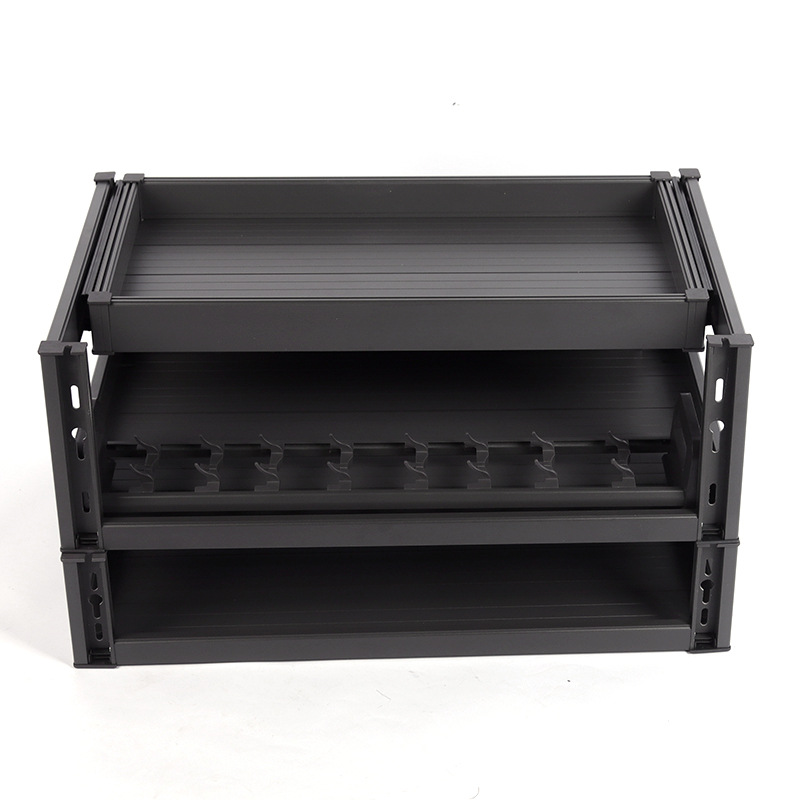Manufacturer Wholesale Kitchen Cabinet Pull Basket Drawer Open-Door Two-Layer Aluminum Alloy Dish Drawer Medium Drawer Deepened Pull Basket