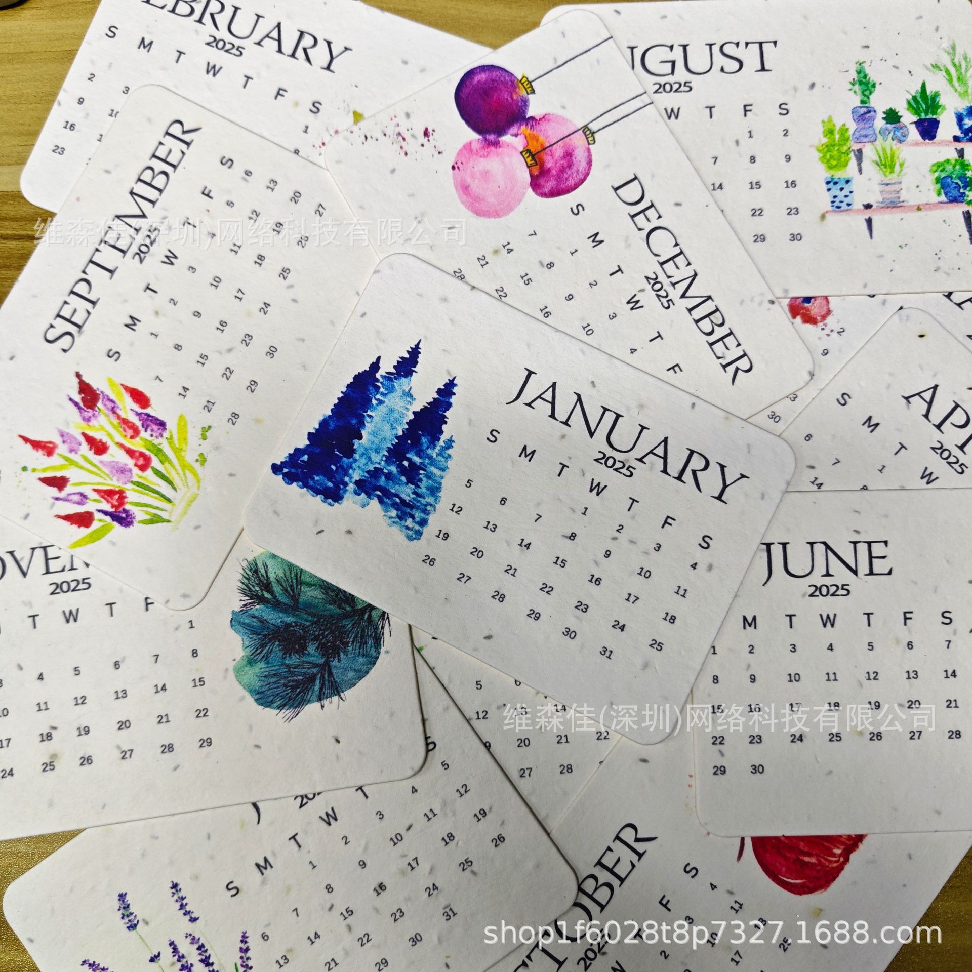 Biodegradable Germination Paper Calendar, Creative DIY Personalized Calendar Gift, Germination Paper
