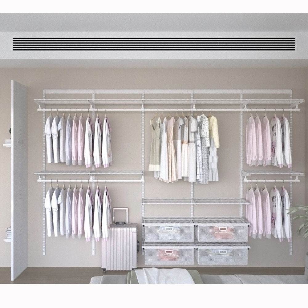 Metal Wardrobe Combination Accessories Walk-in Closet Shelf Storage Cabinet Open Style Adult Wardrobe Storage Rack