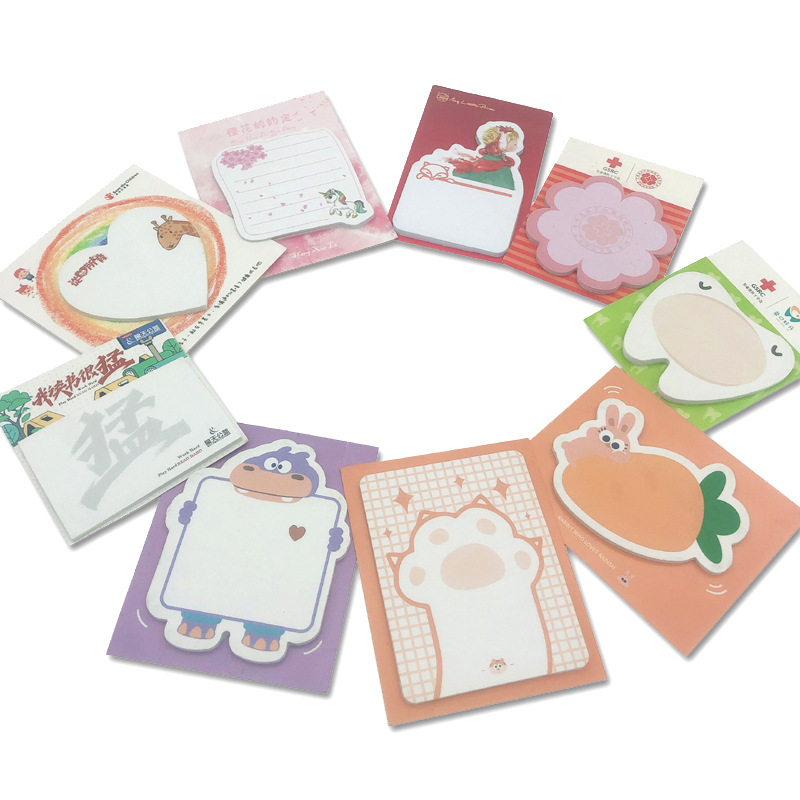 Source Manufacturer Custom-Made Cute Special-Shaped Sticky Notes Cartoon Animation Student Office Sticky Logo Note Pad Custom-Made