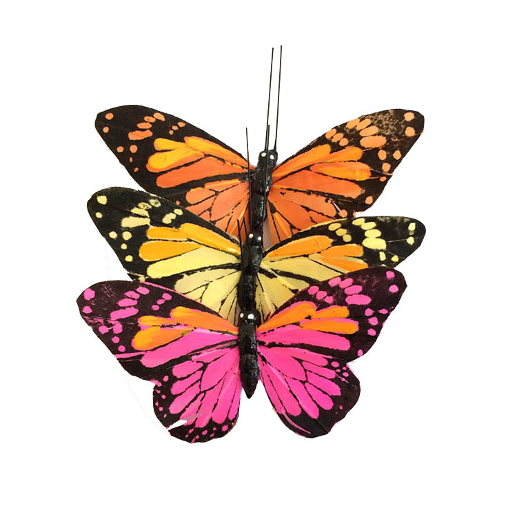 Handmade feather material factory direct feather butterfly simulation butterfly wedding decoration spot