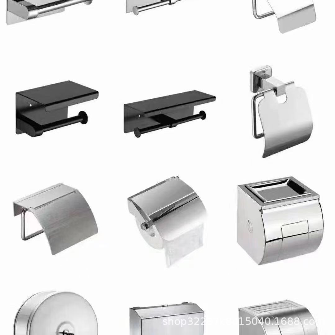 Cross-Border Commercial Bathroom Simple Tissue Box Wall-Mounted Toilet Paper Holder Waterproof Toilet Paper Toilet Roll Holder