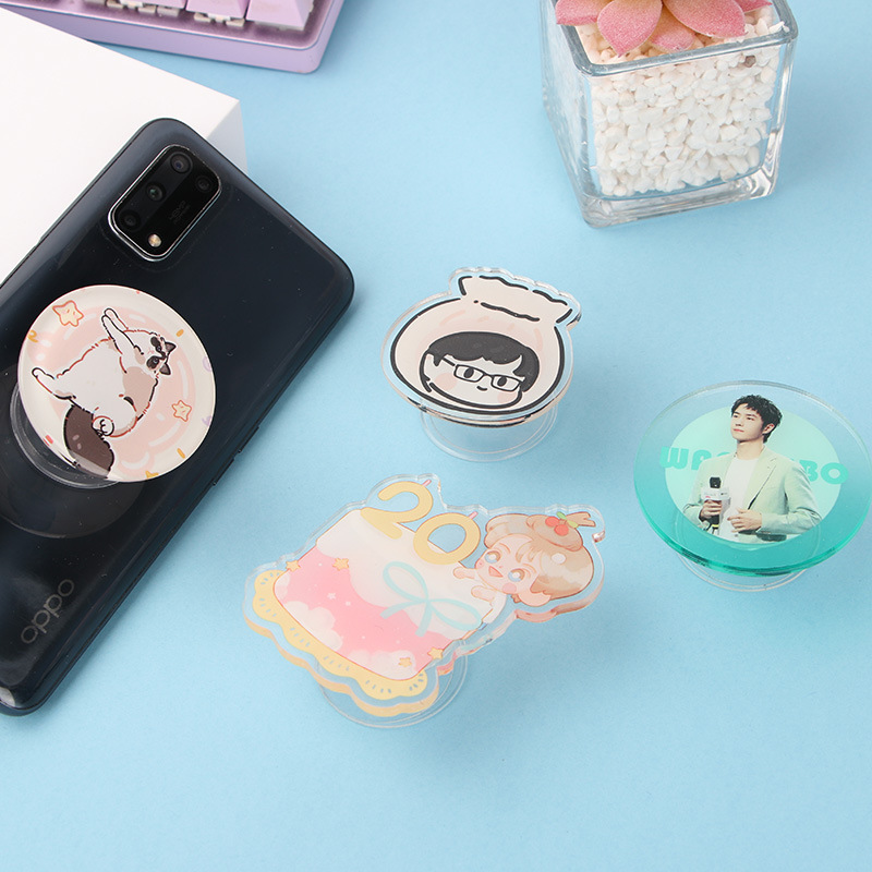 Acrylic Glue Mobile Phone Airbag Holder Customized Special-Shaped Magnetic Material Desktop Lazy Person Rotatable Anime Cartoon