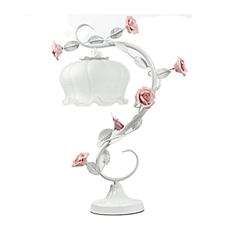 Table lamp factory wholesale gift wedding rose lamp glass lamp creative lighting bedroom hotel bedside lamps