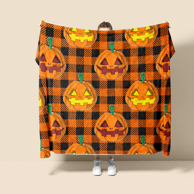 Cross-border Holiday Printed Flannel Blanket Air-conditioning Blanket Office Nap Blanket Christmas Thickened Sofa Blanket