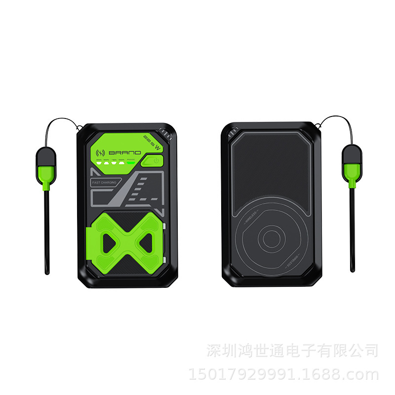 22.5W Super Fast Charging Magnetic 15W Wireless Charging Treasure 20000 mA AC Plug Self-belt Mobile Power Supply