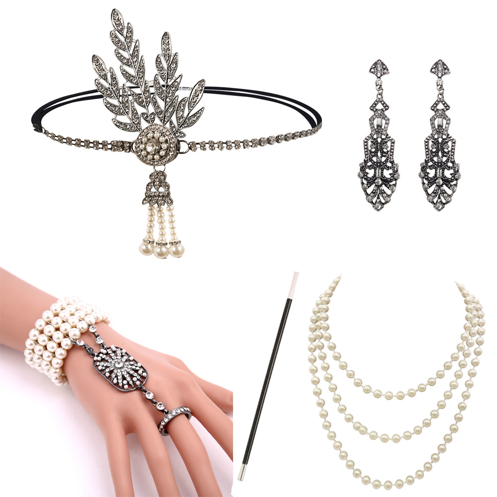 1920s Great Gatsby party suit jewelry tassel jewelry bracelet earrings necklace