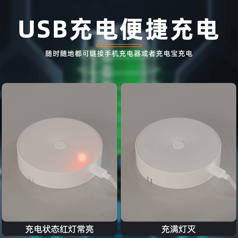 [Rechargeable] Mini Eye Nightlight Student Dormitory Rechargeable Dual-purpose Bedroom Bedside Lamp LED Cabinet Lamp