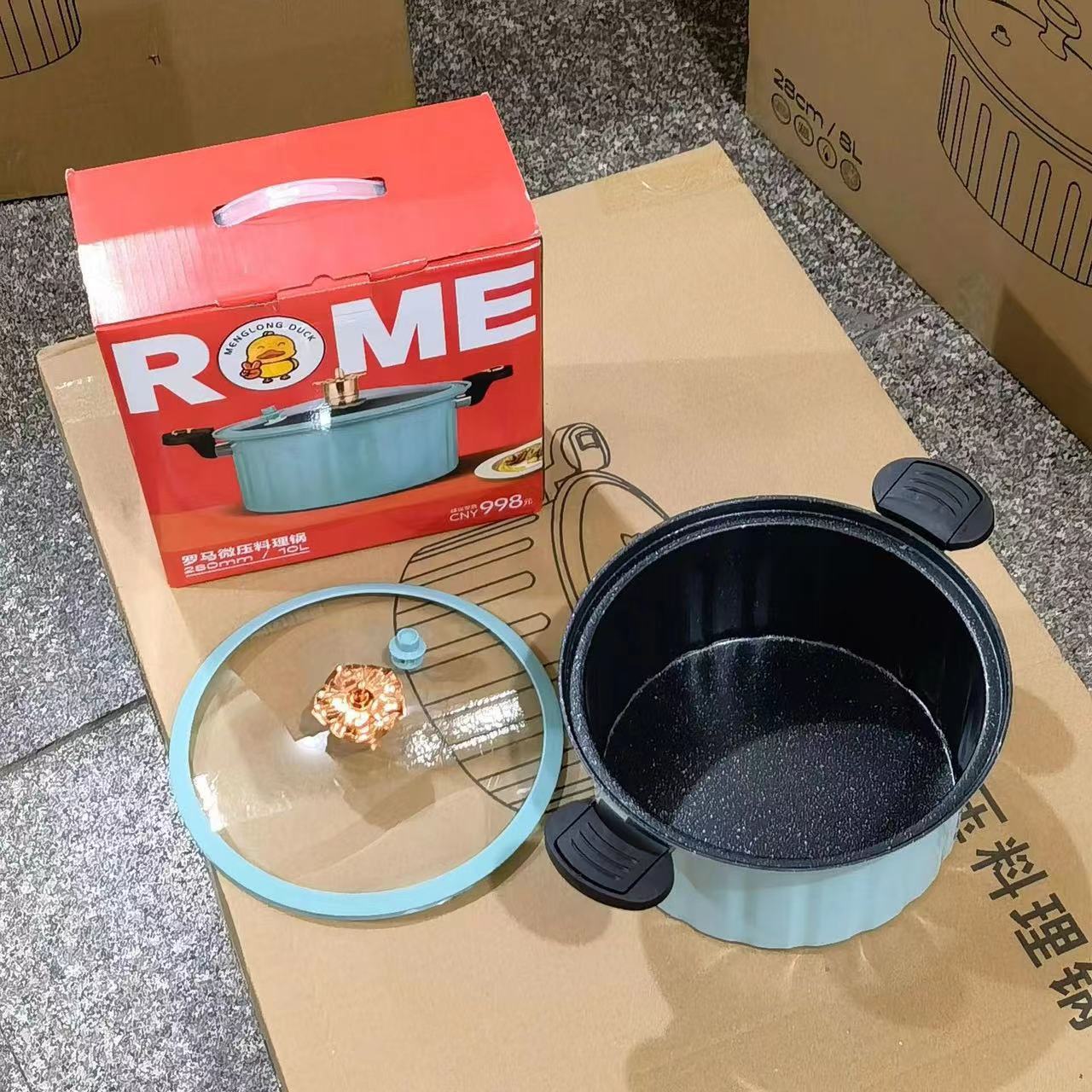 New Roman holiday micro pressure pot household large capacity cooking soup stew pot multi-functional enamel Roman pot