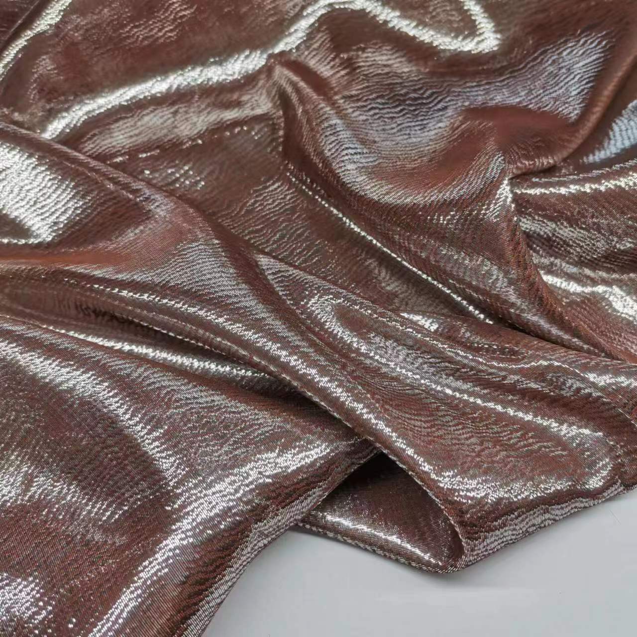 Dark Red Brown 9mm Mulberry Silk Georgette Jacquard Fabric Narrow Fashion Skirt Costume Silk Fabric