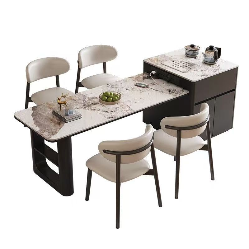 Dining Table for Home Restaurant, High-End Rock Slab Creative Tea Table Island, Italian Light Luxury, Popular on Xiaohongshu and Douyin