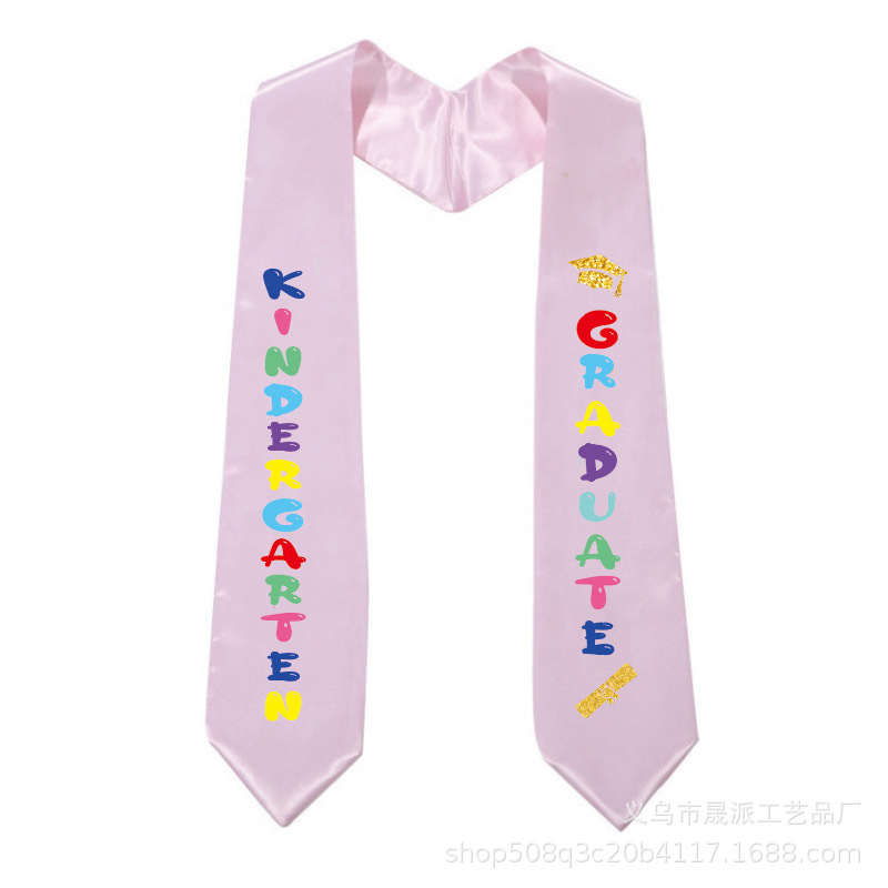 Children's Graduation Ceremony Shoulder Strap Preschool Kindergarten Honorary Award Ceremonial Belt Double-Layer Silks and Satins Shawl Ribbon