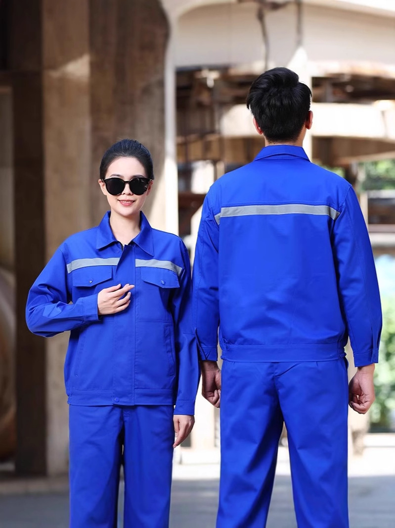 Spring and Autumn Double-Layer Thickened Breathable and Wear-Resistant Work Clothes Suit Men's Labor Protection Construction Engineering Factory Workshop Maintenance Work Clothes