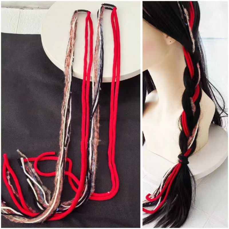 Ethnic Style Niche Xizang Headwear Braided Hair Rope Headband Yunnan Dali Photo Photo Colorful Braided Hair Rope Wholesale