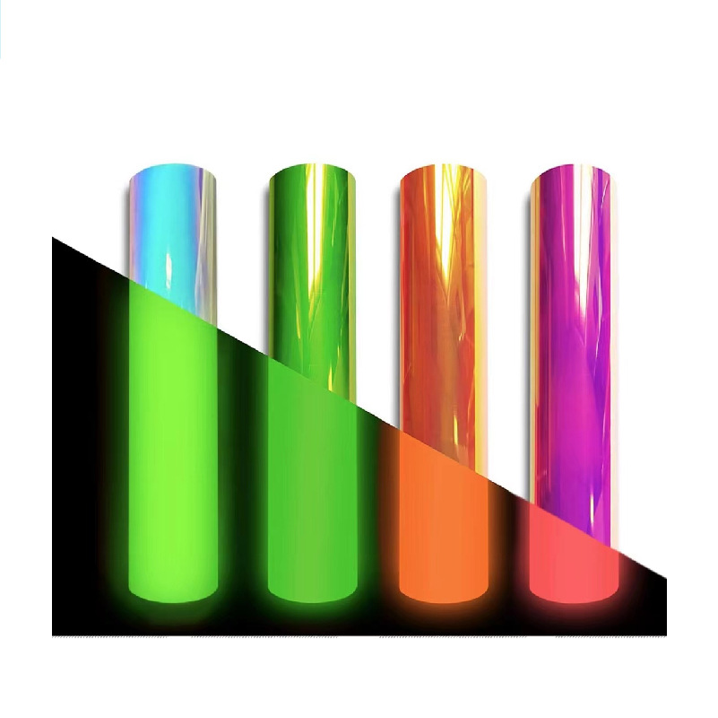 Internet Celebrity Popular Colorful Luminous Lettering Film Heat Transfer Vinyl Light Storage Film Clothing Luminous Heat Transfer Film Customization