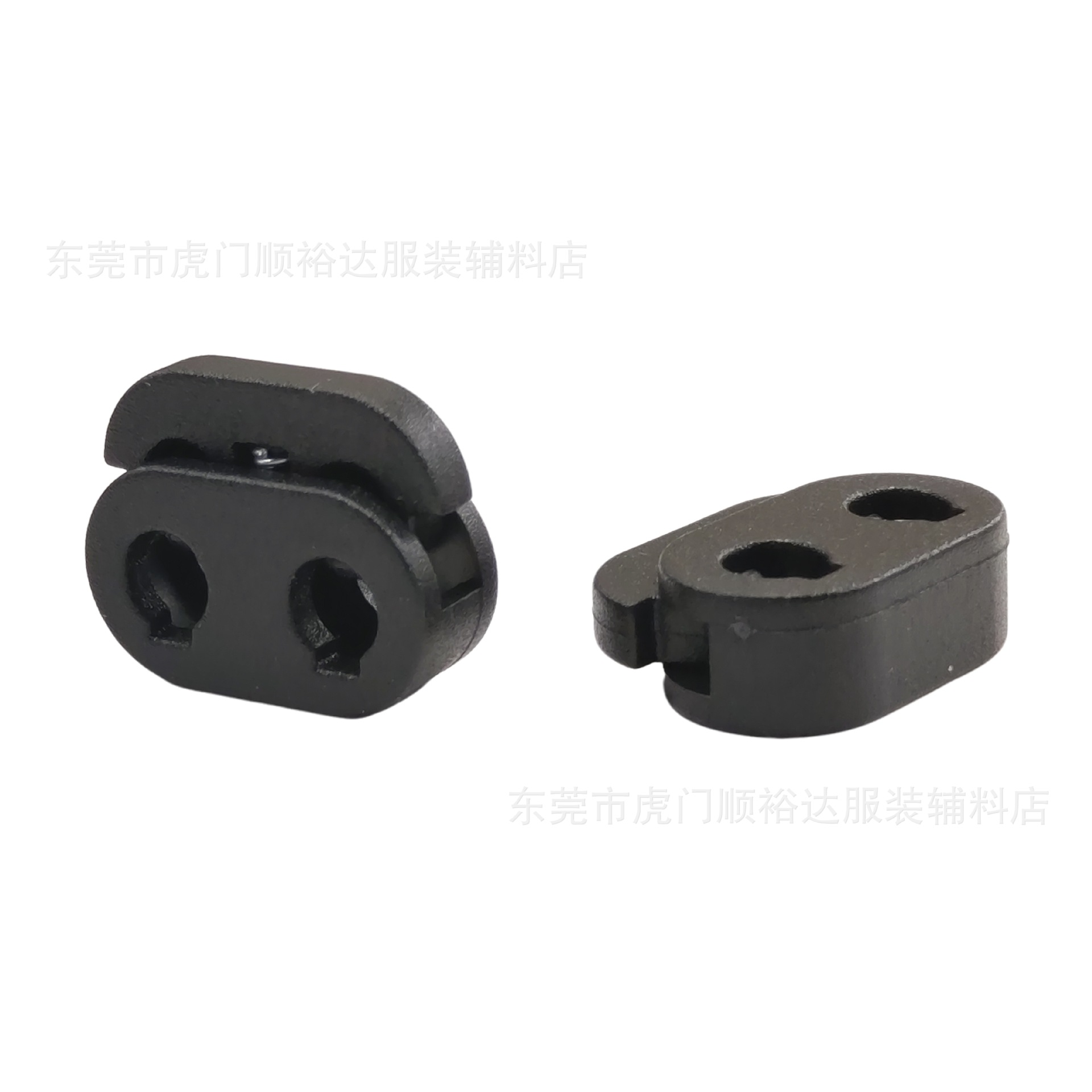 Double-Hole Pig Nose Buckle Elastic Rope Adjustment Button Outdoor Clothing Luggage Drawstring Landmine Buckle Flat Spring Rope Buckle