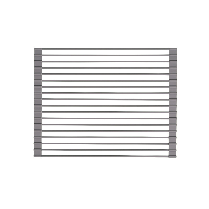 Silicone Drying Rack Kitchen Household Dish Rack Stainless Steel Folding Storage Rack Roller Shutter Sink Wall Hanging Dish Rack