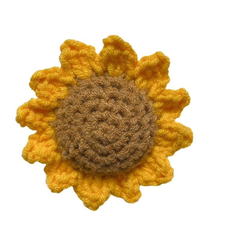 DIY Hand-Woven Sunflower Flower Head Crocheted Finished Knitted Sunflower Pendant Semi-Finished Sunflower Bouquet