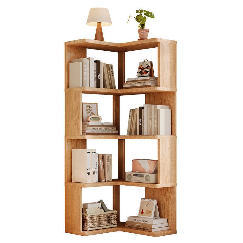 Solid Wood Corner Bookshelf Floor-Standing Storage Rack Home Bookcase Living Room Simple Multi-Layer Corner Cabinet Storage Side Cabinet