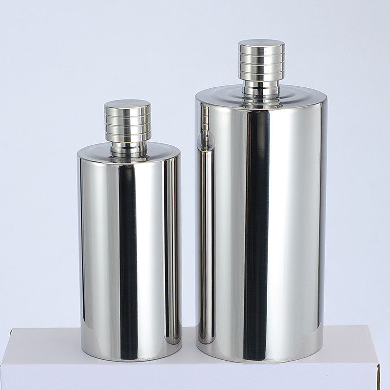 Stainless steel 304 hip flask 1kg 2kg 3kg 5kg thick cylindrical kettle portable maotai bottle liquor pot